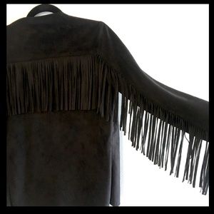 Brandy Melville Faux Suede Fringe Jacket